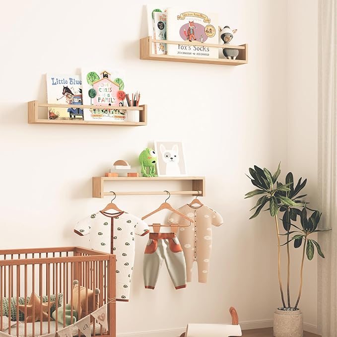 Fixwal Nursery Shelves, 16.5 Inch Floating Bookshelves