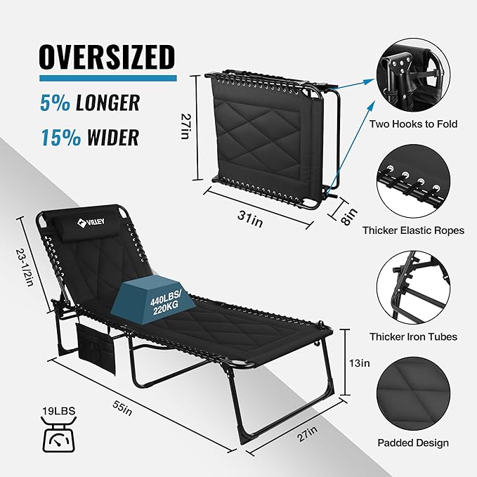 VILLEY Oversized Padded Chaise Lounge