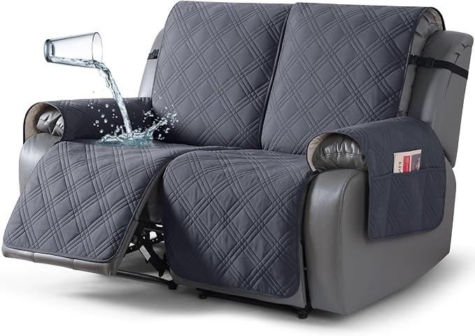 TAOCOCO 100% Waterproof Recliner Loveseat Covers 2 Seater, Split Loveseat Covers
