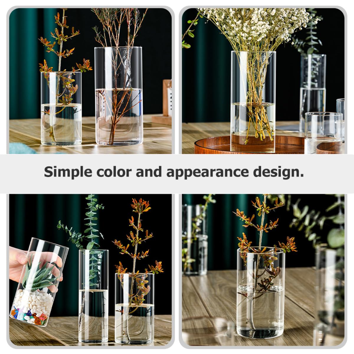 FOMIYES Glass Flower Vase Hydroponic Terrarium Vase 10cm X 25cm High Borosilicate Glass for Indoor Plant Propagation and Floral Arrangements