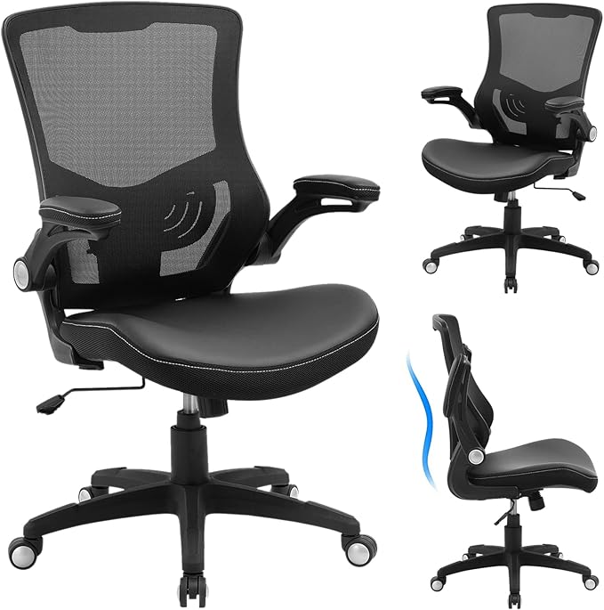 Office Chair Ergonomic Desk Chair, Computer PU Leather Home Office Chair