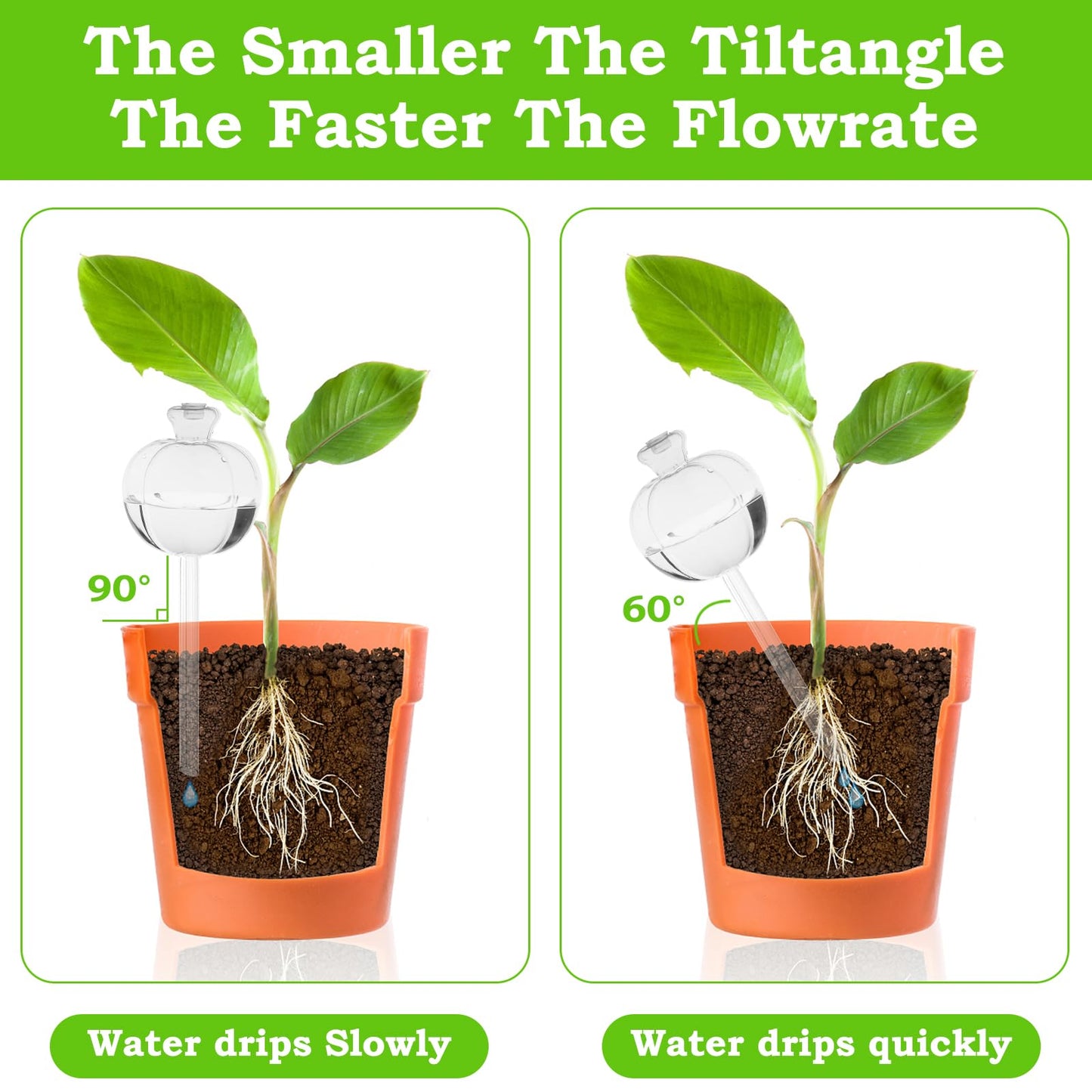 Suyeah 6 Pack Plant Watering Globes Top Fill, Self Watering Planter Spikes Insert, Self Watering Planter Insert Plant Watering Devices Plant Watering Bulbs for Indoor and Outdoor (Pumpkin)