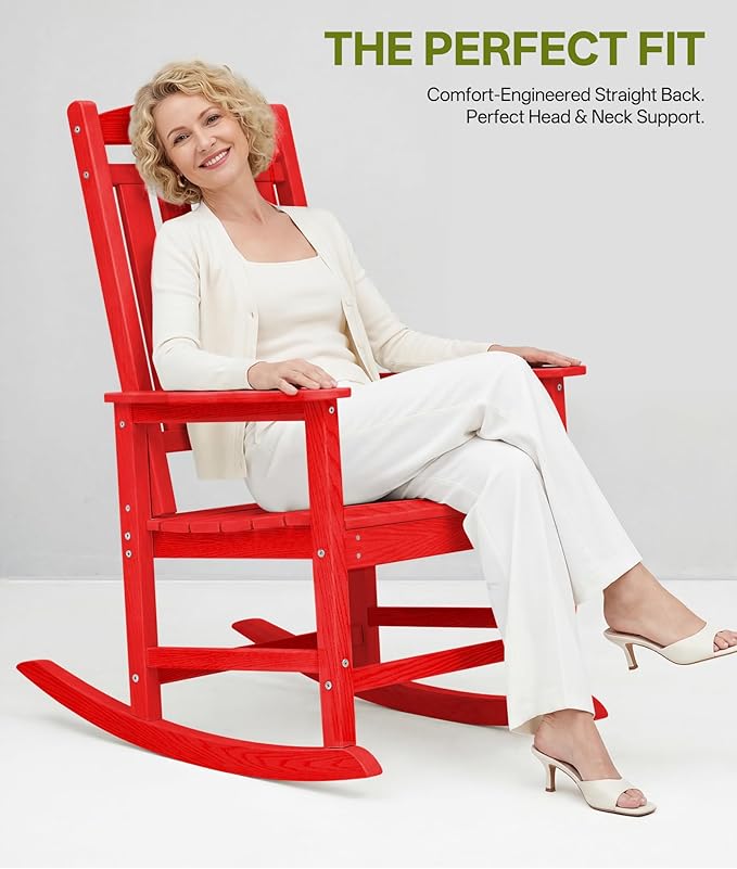 Outdoor Adirondack Rocking Chairs All-Weather HDPE Patio Rocker Chair
