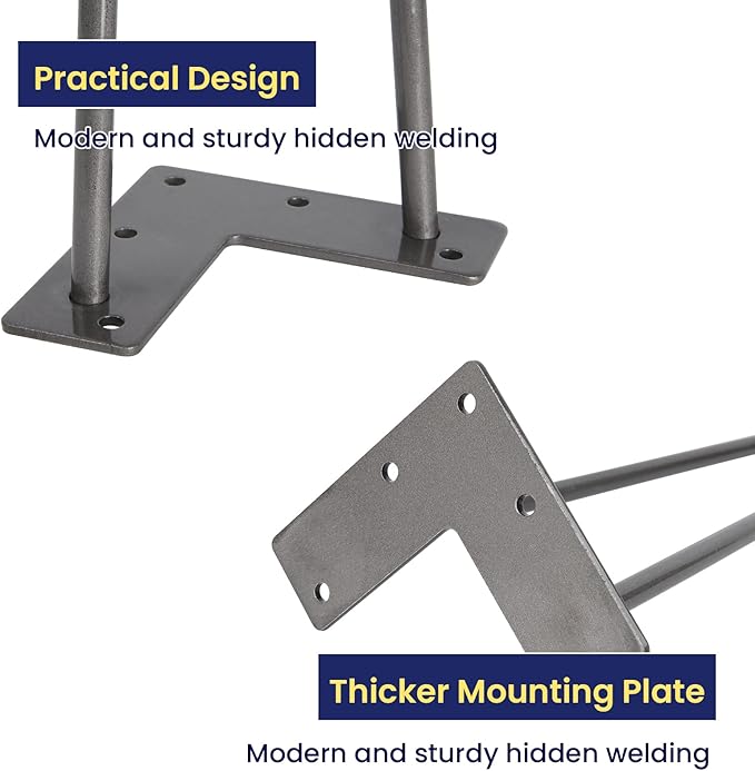 SMARTSTANDARD 8 Inch Heavy Duty Hairpin Furniture Legs, Metal Home DIY Projects