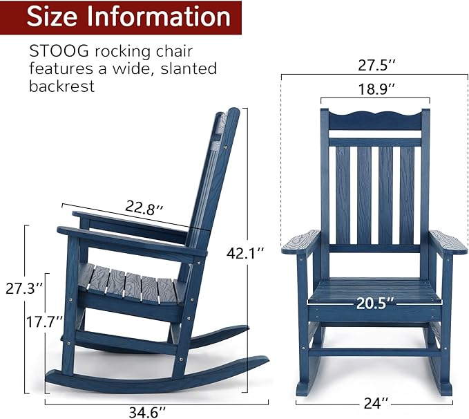 Stoog All-Weather Patio Rocking Chairs Set of 2