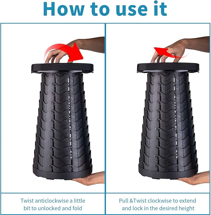 2-Pack Collapsible Stool, Load Capacity 400lbs, Lightweight Yet Sturdy