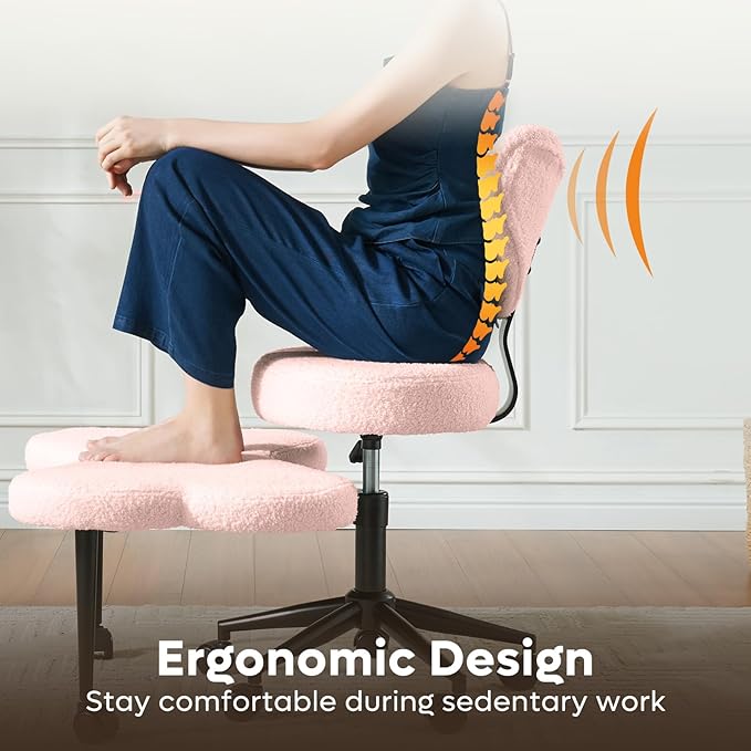 Pinmoco Ergonomic Cross Legged Chair, 360° Swivel Meditation Chair