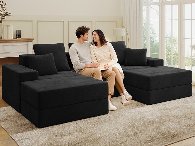 Living&Giving 101" U-Shaped Cloud Sectional Couch