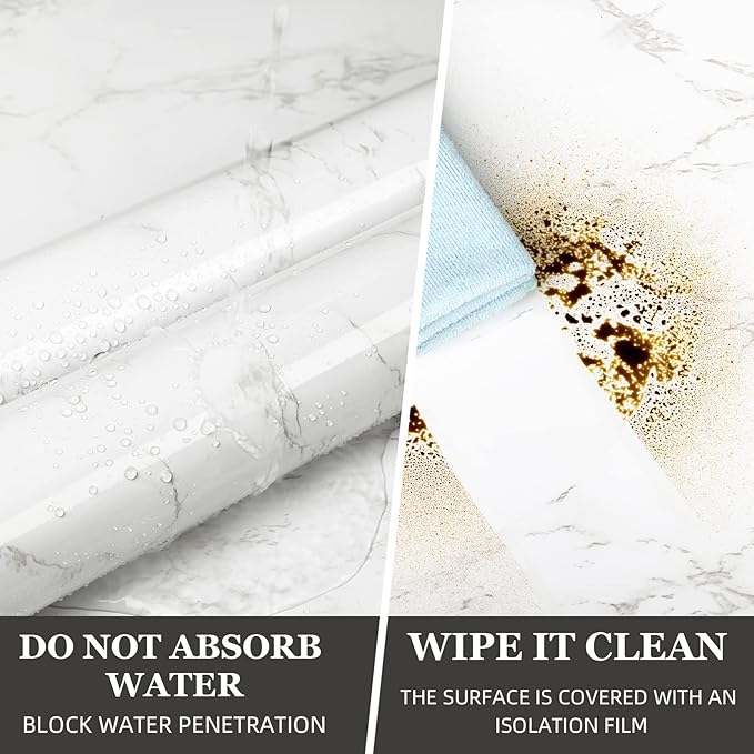 practicalWs Peel and Stick Marble Wallpaper 15.7'' x 236.2'' Marble Contact