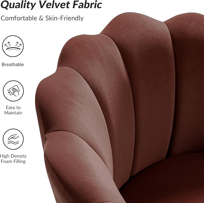 HULALA HOME Modern Velvet Accent Chairs Set of 2