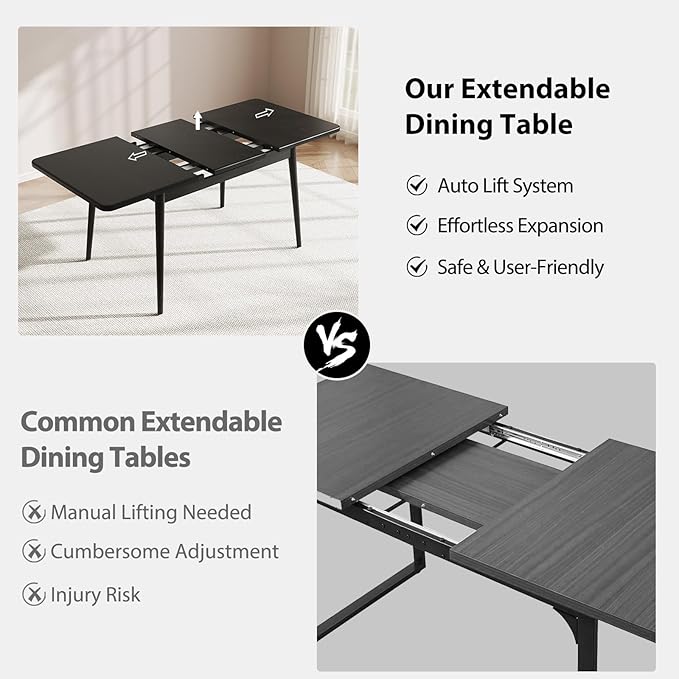 Muwuele Solid Wood Extendable Dining Table