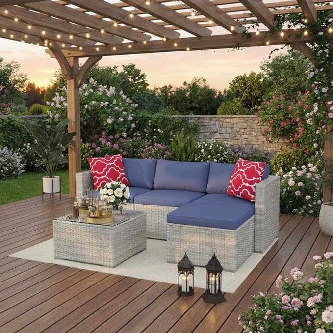 5-Piece Outdoor Sectional Sofa Set, Outdoor Patio Set Sectional Sofa,