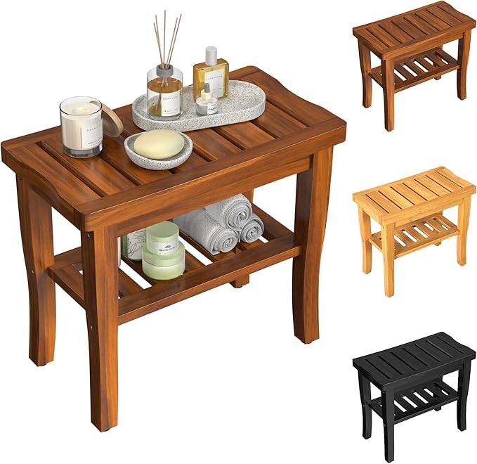 Teak Wood Shower Bench Stool