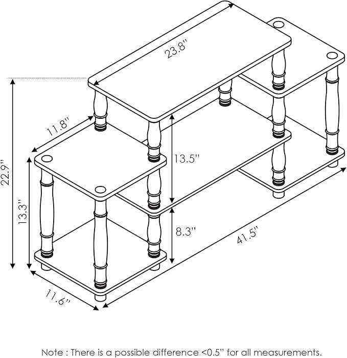 Furinno Turn-N-Tube No Tools Entertainment Center, Classic Square Corner