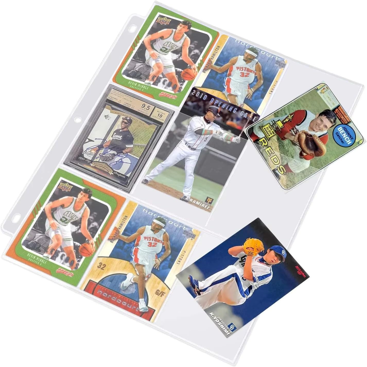 1800 Pockets Trading Card Sleeves, Premium 9-Pocket 100 Pages, Double-Sided Baseball Binder Sleeves, Protectors Binder Sheets for TCG Card Storage - Fits 3 Ring Binder (100 Sheets)