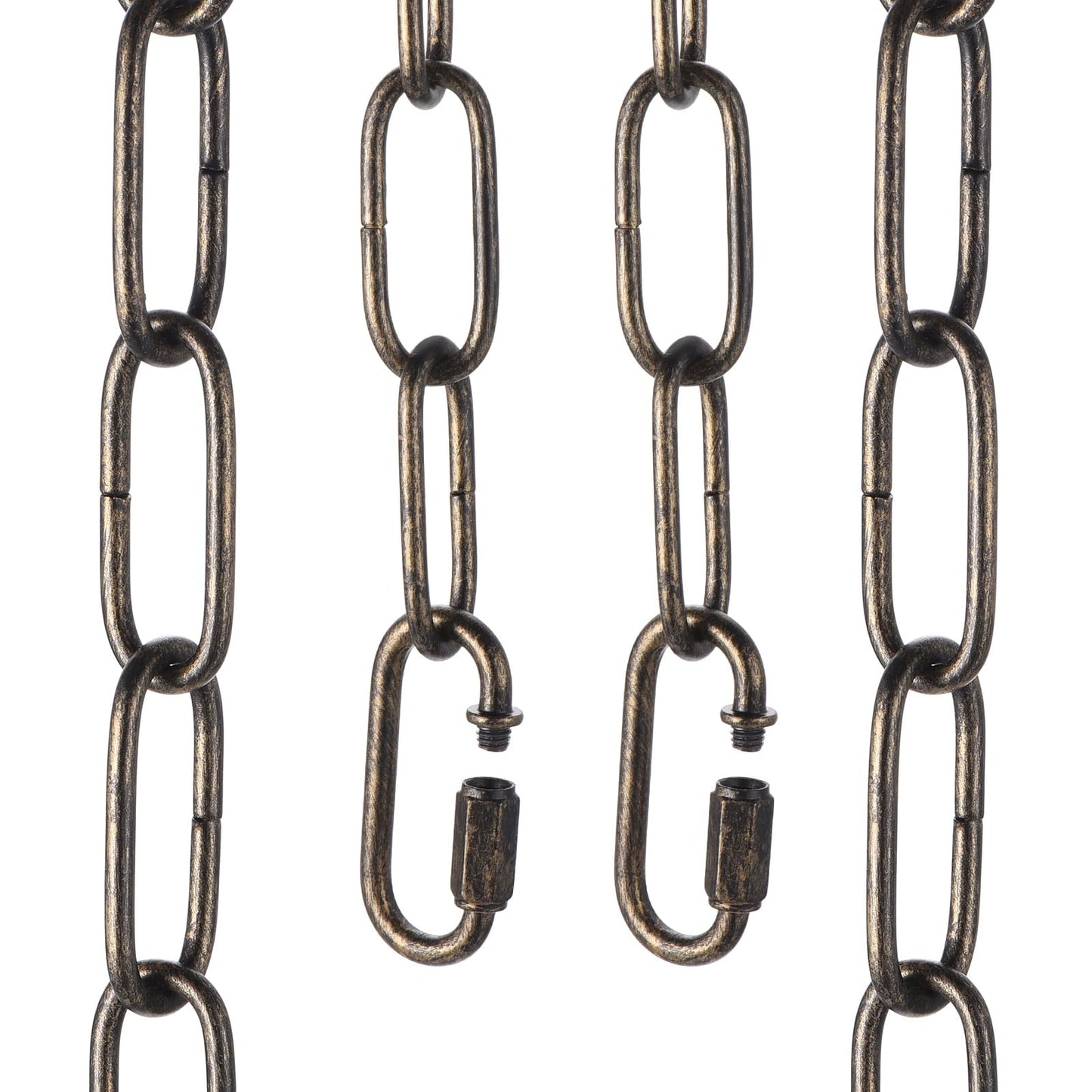 uxcell 6ft Lighting Hanging Chain, 3mm/0.12" Looping Metal Pendant Chandelier Chain Extension with 2 Quick Link Lock for Hanging Plant Pendant Chandelier Light Fixture, Golden