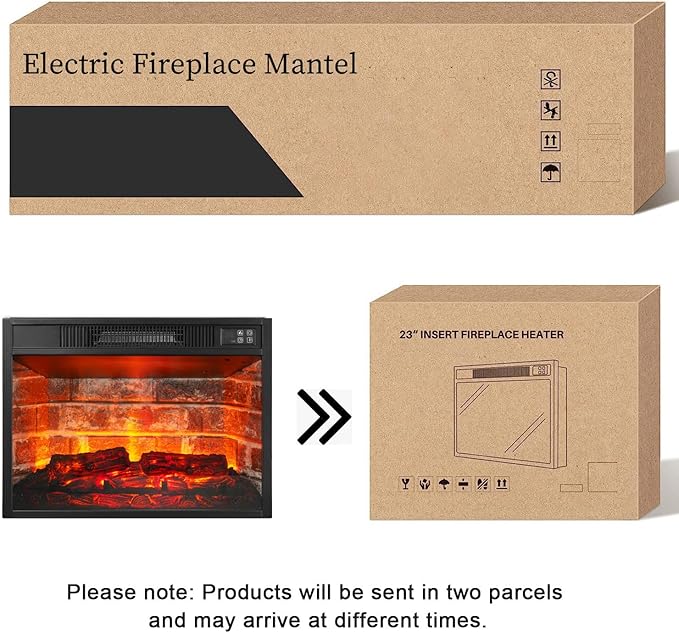 44" LED Lights Electric Fireplace