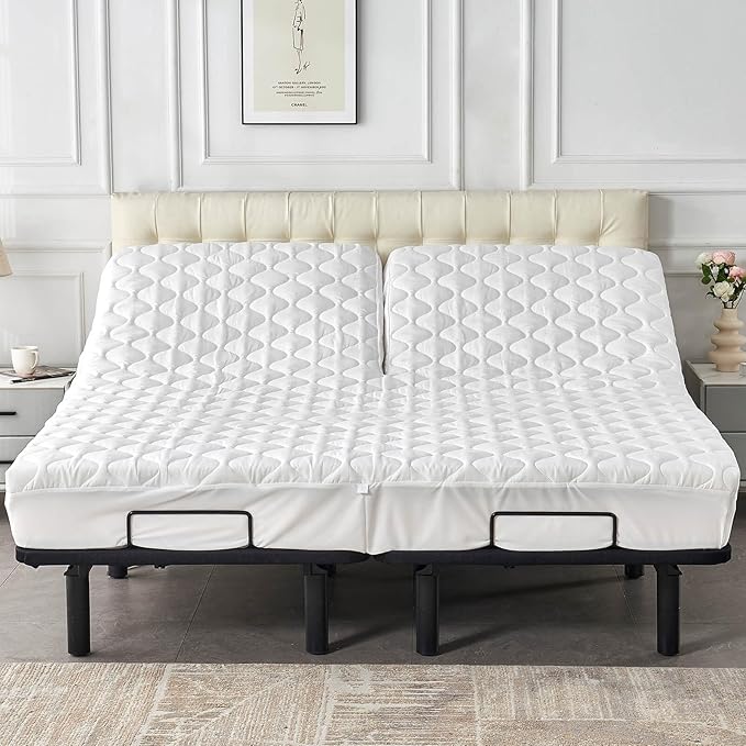 Quilted 28-30" Split Top California King Mattress Protector Pad