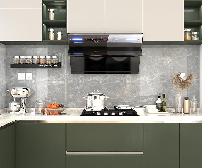 Marble Contact Paper 15.7" x 197" Grey Wallpaper Marble Peel and Stick Wallpaper