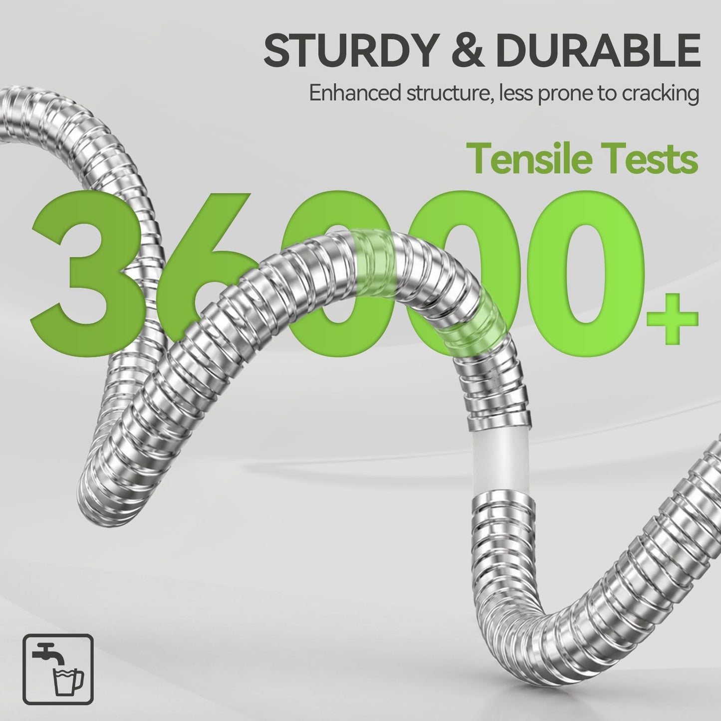SPECILITE Expandable Garden Hose 75 FT, 304 Stainless Steel Heavy Duty Metal Water Pipe with Adjustable Nozzle - Flexible, Kink Free, Leak-Proof, Lightweight, for Outdoor, Yard, Lawn, Car Washing