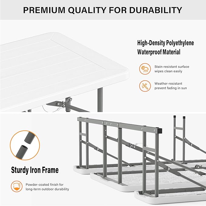 VINGLI Folding Picnic Table and Bench Set