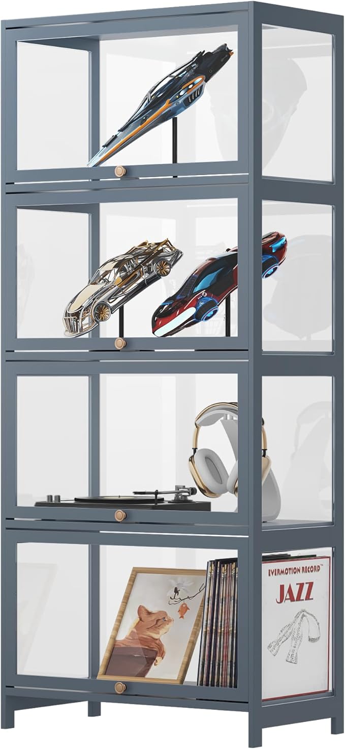 4-Tier Clear Display Cabinet