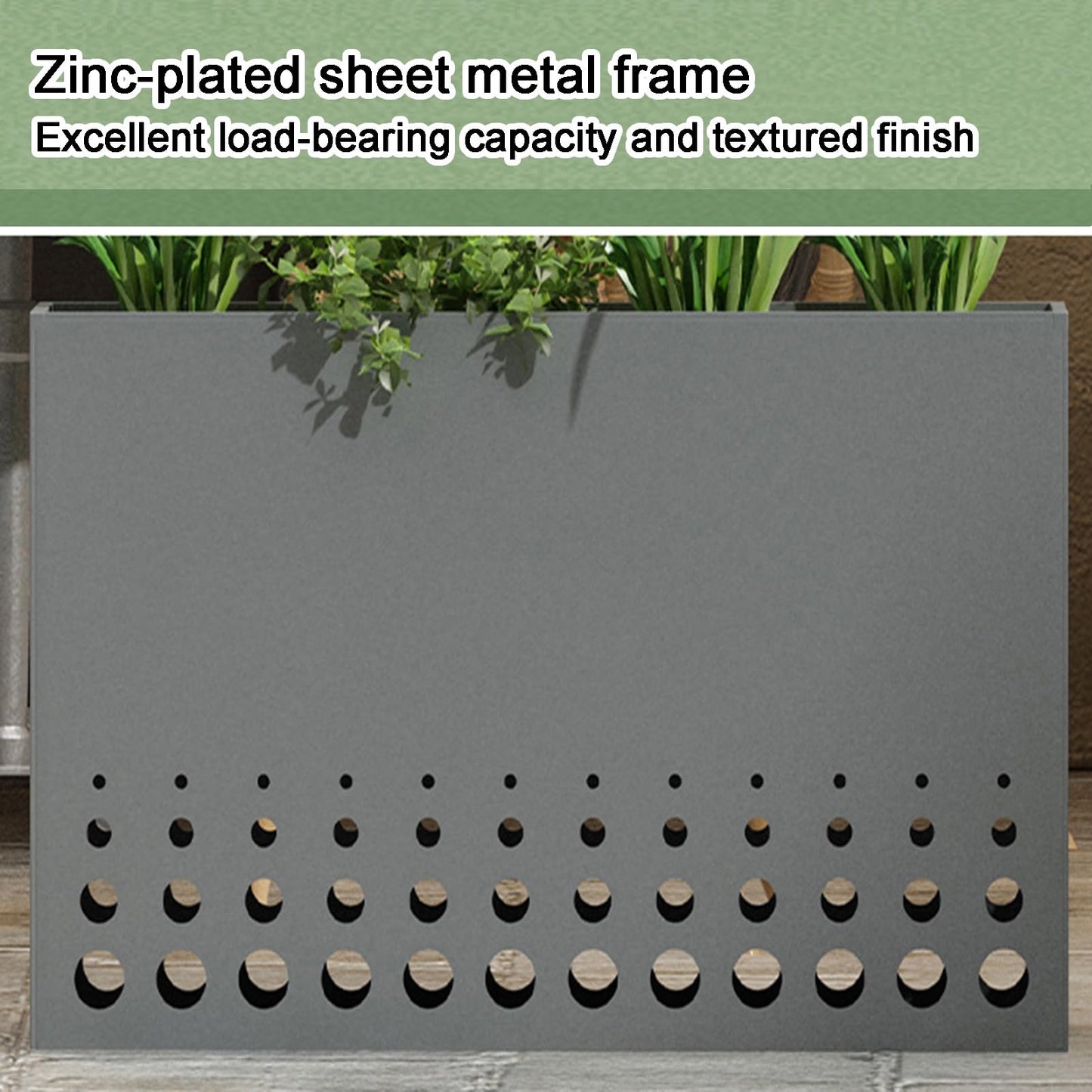 YJEUZCD Metal Planter for Outdoor Plants, Rectangular Spliced Flower Box Partitions, Commercial Restaurant Dining Table Low Fence, Garden Screen Divider(White,120x60cm/47.2x23.6in)