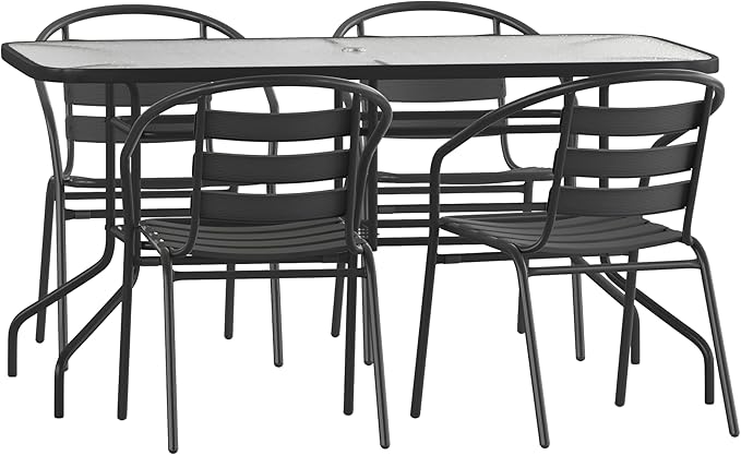Flash Furniture Lila 5 Piece Patio Dining Set
