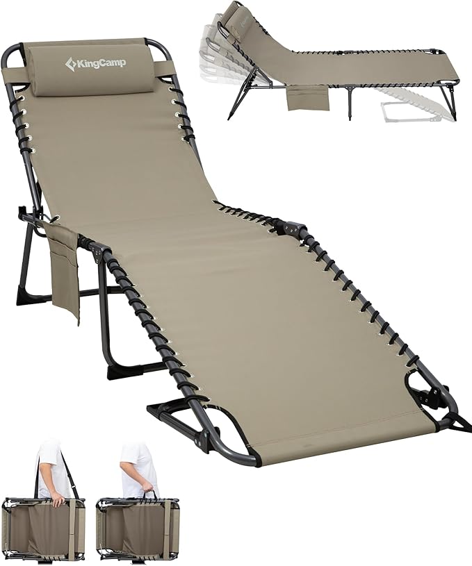 KingCamp Lounge Chair Outdoor, 400LBS Tanning Chairs