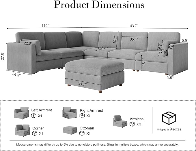 Oversized Modular Sectional Sofa