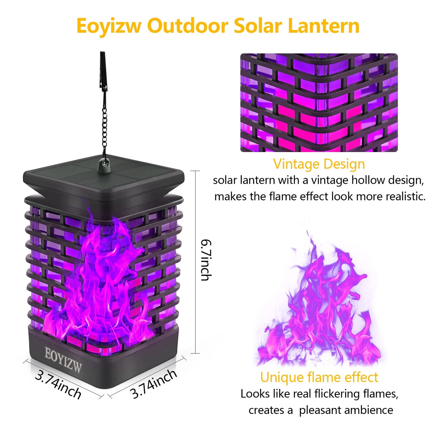 EOYIZW Solar Lights Outdoor, 99 LEDs Halloween Outdoor Lantern IP65 Waterproof Solar Garden Lights Decor for Halloween Garden Yard Porch Patio 2 Pack