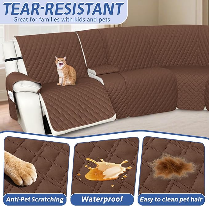 Arfntevss Recliner Sectional Couch Covers 1OO% Waterproof L Shape Sofa Cover