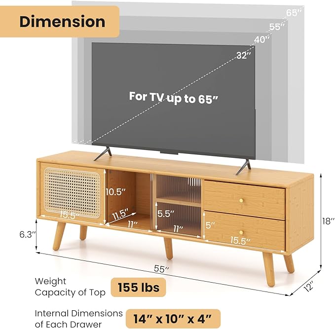 Giantex Mid Century Modern TV Stand