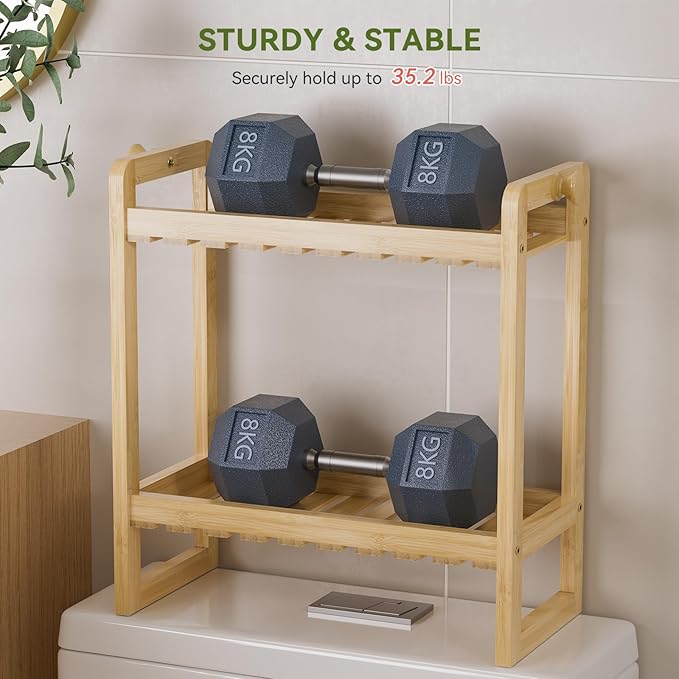 AmazerBath Bamboo Over The Toilet Storage Shelf