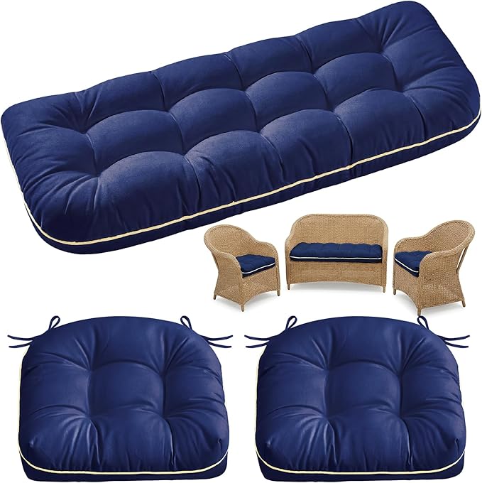 1 MIDDLE ONE Wicker Chair Cushions 3 Pieces Set