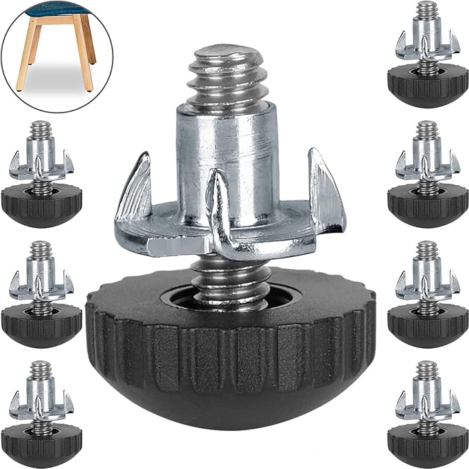 Anwenk 1/4” Furniture Leveling Feet Stainless Steel Screw-in Threaded Leg