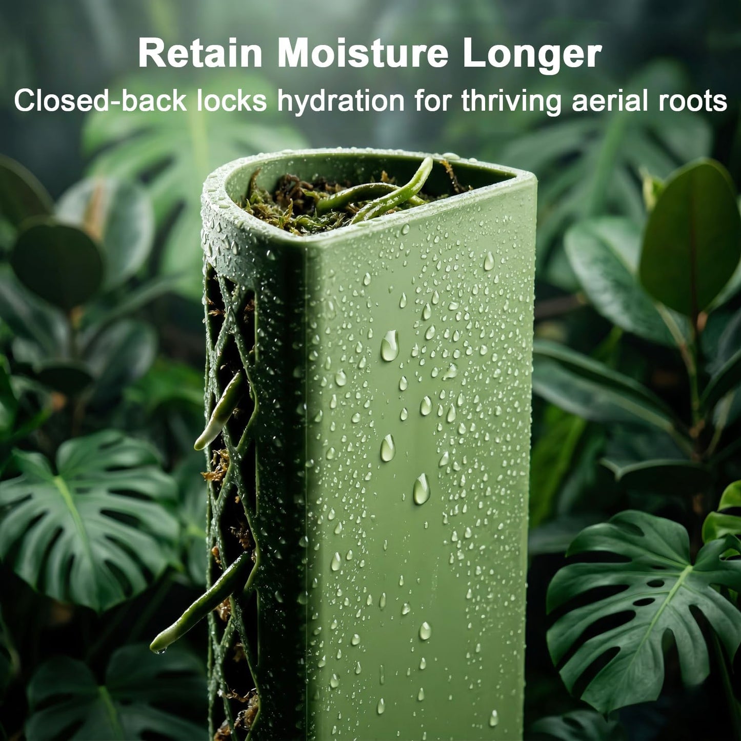 Moss Pole Monstera Plant Support - 42.5" Stackable D-Shape Stakes for Indoor Plants - No-Rot Plastic Sticks & Tall Trellis for Pothos Climbing Vines Houseplant