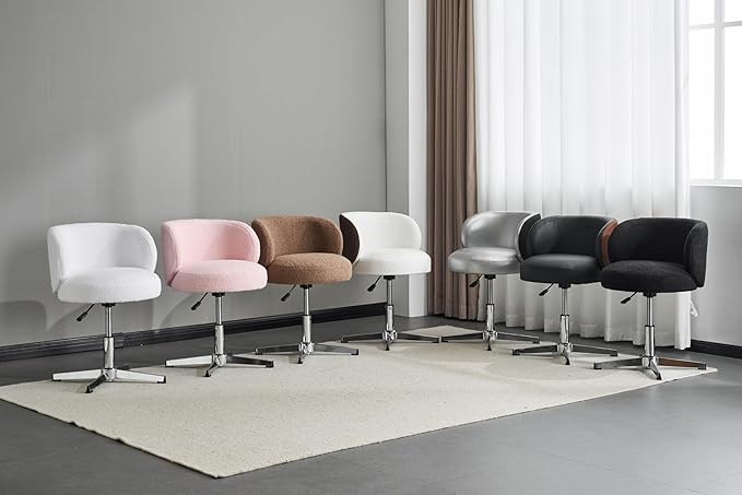 VINGLI Cute Small Swivel Desk Chair Comfy no Wheels, Ergonomic Low-Back Lumbar