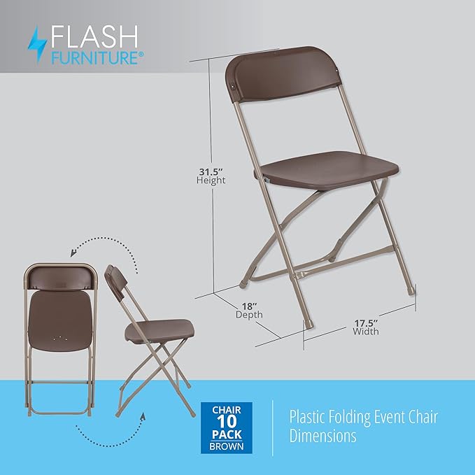 Flash Furniture Hercules Series Plastic Folding Chair Brown