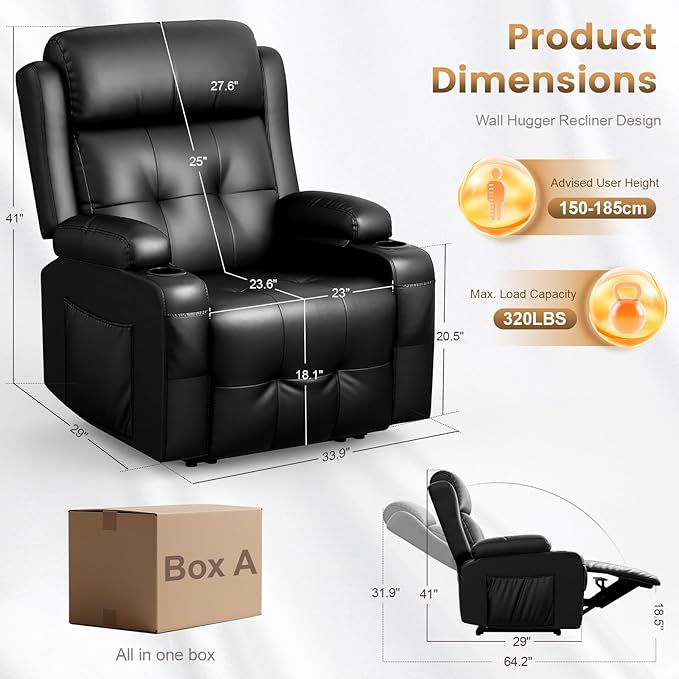 Recliner Sofa Set, Massage Home Theater Set