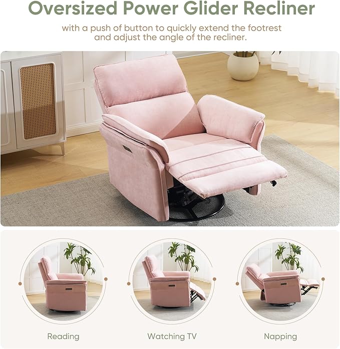 Power Swivel Rocker Recliner, Glider Recliner Nursery Chair