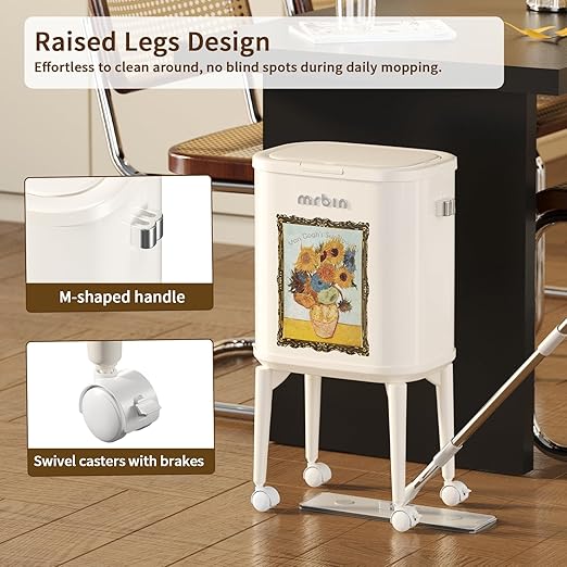 MRBIN Metal Slim Bathroom Trash Can
