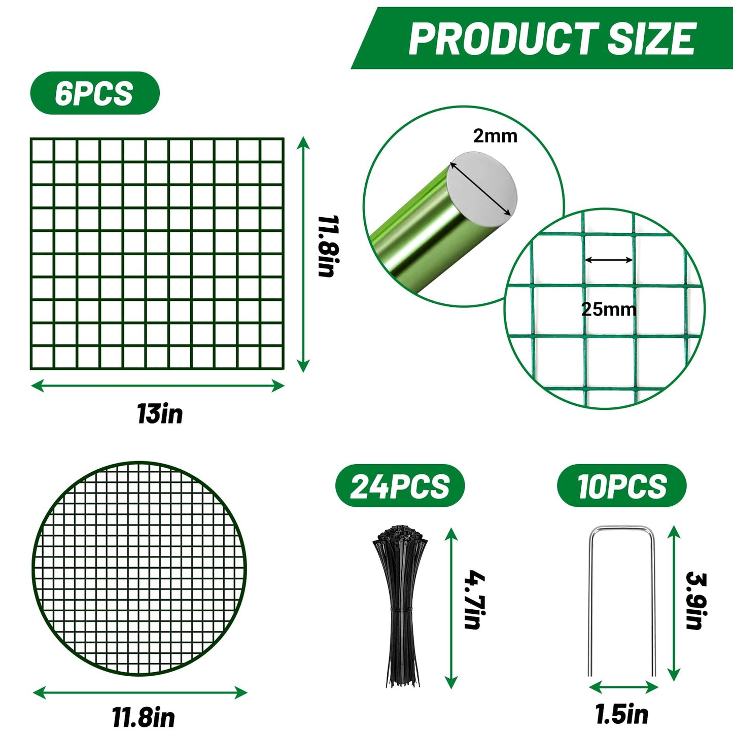 UNIFAMILY 6pcs Plant Protectors from Animals with 2 Round Covers 13 x 11.8IN, Metal Plant Cages for Outdoor Plants, Chicken Wire Cage, Plant Protectors for Keeping Bunny Chicken Squirrels Birds Out