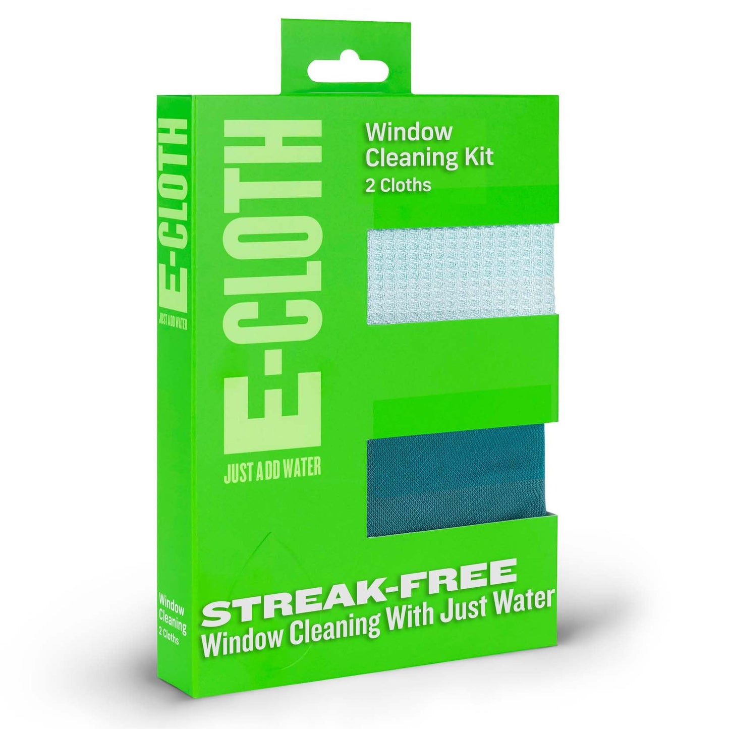 E-Cloth Microfiber Window Cleaning Cloth Kit - Glass Cleaning Cloth for Windows, Mirrors, Cars, Lenses, Eyeglasses, & More, Streak Free Clean, Machine Washable Reusable Towel - Green