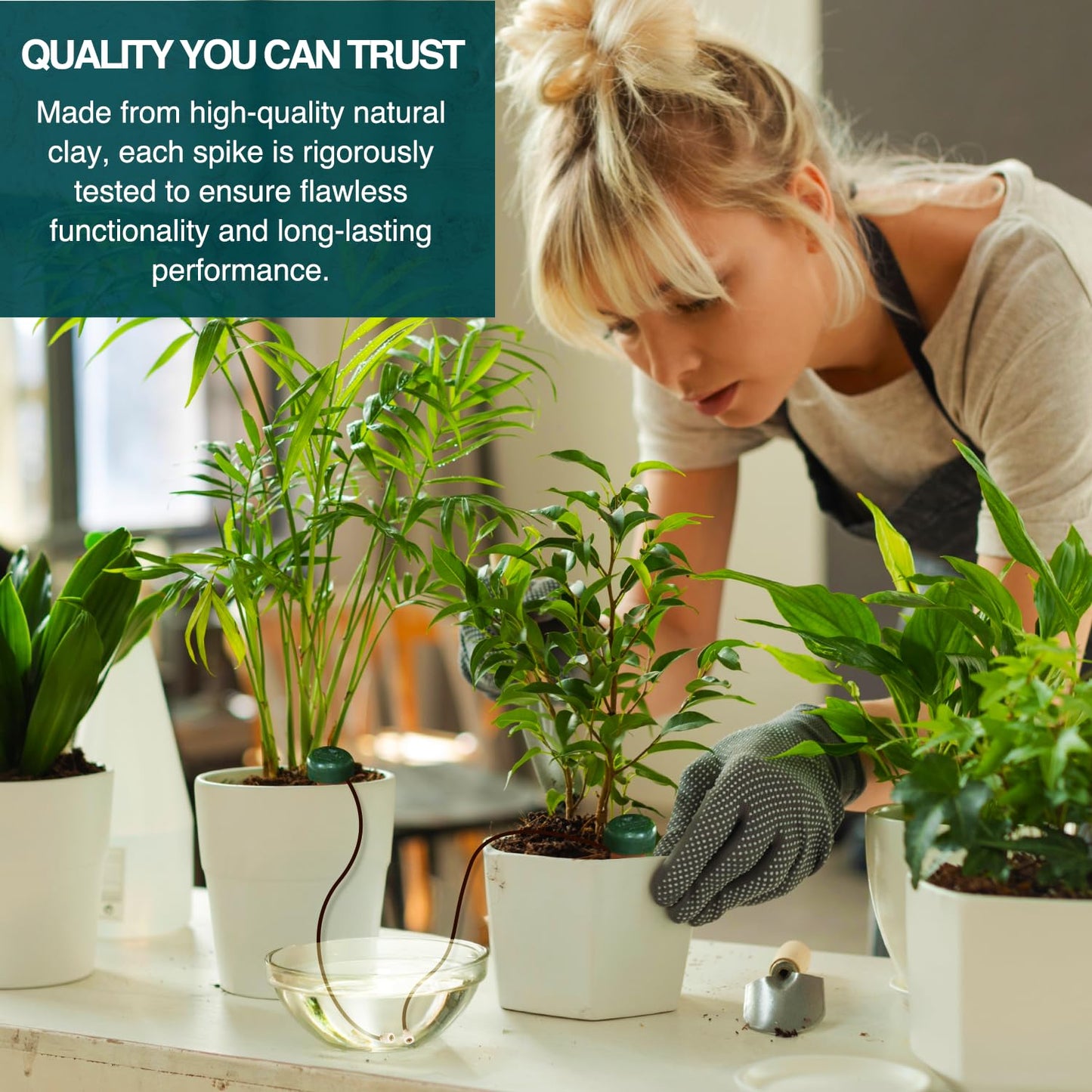 Blumat Classic Self-Watering Stakes - Prevents Overwatering and Underwatering for Healthy Growth While You are Away - Ideal for Indoor Plant Watering, 6 Pack, wo Adapter