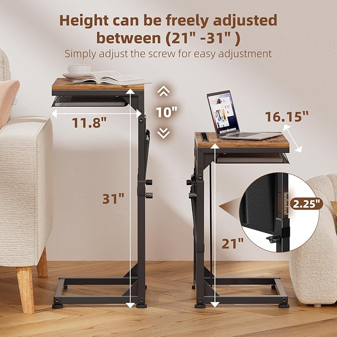 Simple Trending Side Table, C Shaped End Table