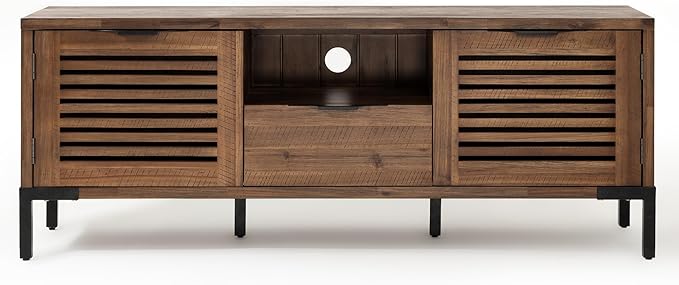 Bme Millie Solid Wood TV Stand for TVs up to 65 Inches, Modern Farmhouse TV