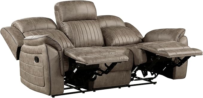 Lexicon Recliner Living Room Set, Home Theater Seating, Manual Polished