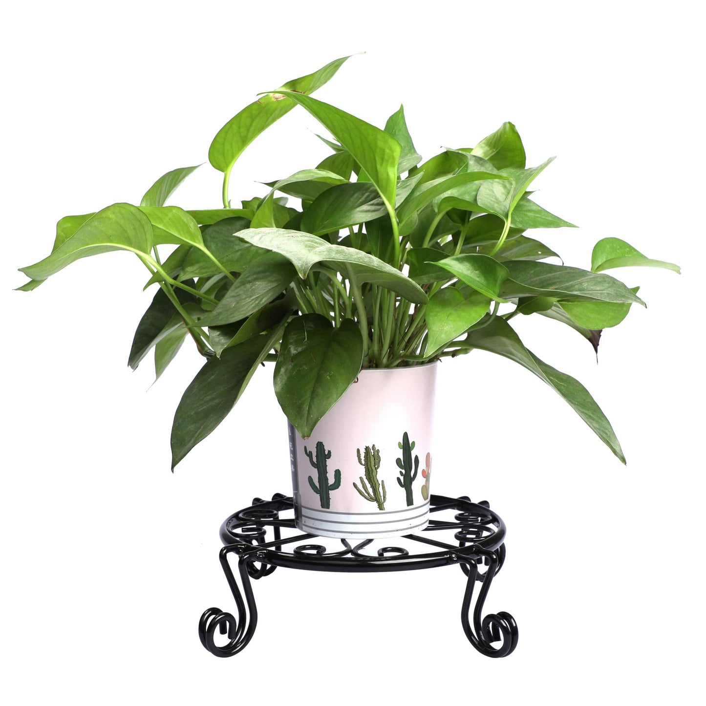 Black Plant Stand for Flower Pot Heavy Duty Potted Holder Indoor Outdoor Metal Rustproof Iron Garden Container Round Supports Rack for Planter Bronze, Pumpkin Stand Outdoor