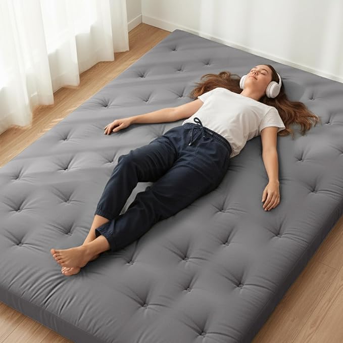 ZonLi Japanese Floor Futon Mattress Full Size 80"x 54", 100% Cotton Cover 2.5''